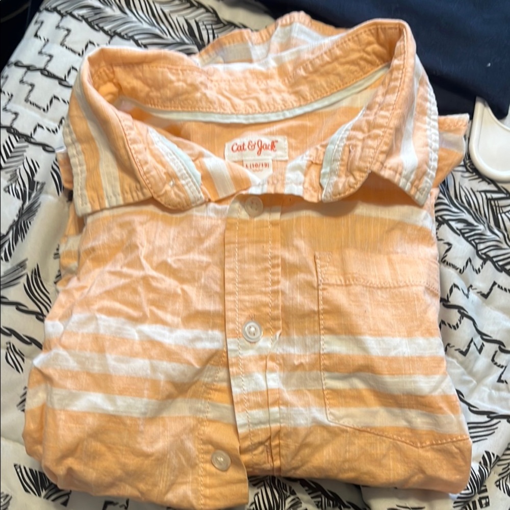 Cat & Jack Orange Striped Shirt